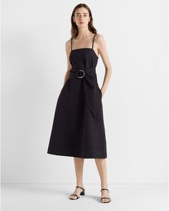 Black Belted A-Line Dress in Size 12