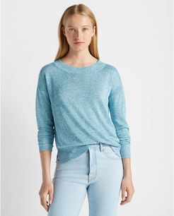 Turquoise Linen Boatneck Sweater in Size XS