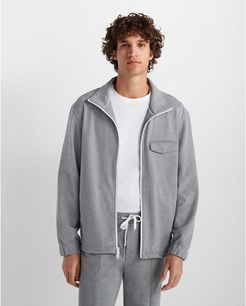 Heather Grey Pique Track Jacket in Size S