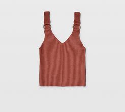 Cinnamon Ribbed Ring Tank in Size XS