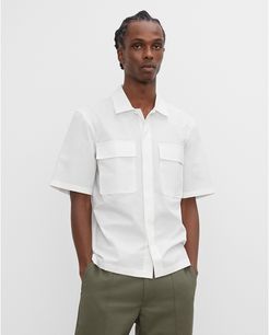White Short Sleeve Utility Shirt in Size XS
