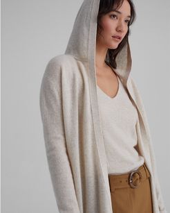 Oat Hooded Cashmere Cardigan in Size XS