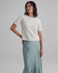 Ivory Cashmere Tee in Size S