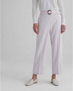 Pale Pink Round Buckle Belted Trouser in Size 8
