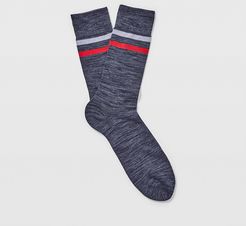 Grey Multi Spacedyed Two-Stripe Socks in Size One Size