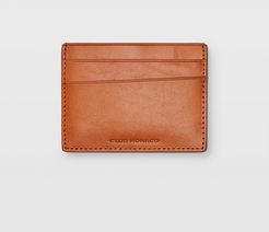 Cognac Leather Card Case in Size One Size