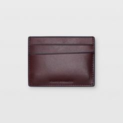 Dark Purple Leather Card Case in Size One Size