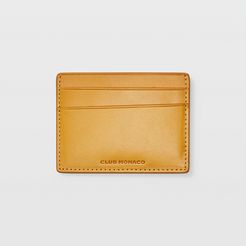 Yellow Leather Card Case in Size One Size
