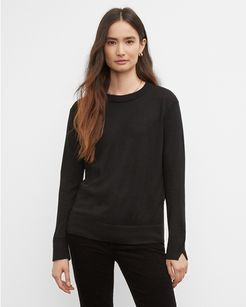 Black Essential Crewneck Sweater in Size XS