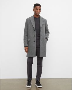 Medium Grey Textured Topcoat in Size 36