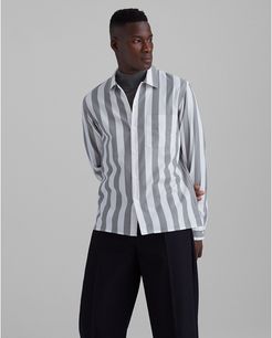 Castor Grey Standard Fit Bold Striped Shirt in Size XL