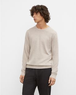 Taupe Merino Wool Crewneck Sweater in Size XXL