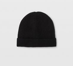 Black Kensington Cashmere Beanie in Size One Size