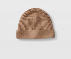 Camel Kensington Cashmere Beanie in Size One Size