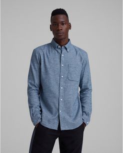 Blue Jaspé Textured Shirt in Size XL