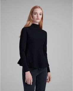 Black Milano Peplum Sweater in Size XS