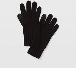 Black Portolano Rib Gloves in Size One Size