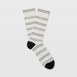 White Stripe Multi Stripe Socks in Size One Size