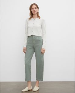 White/Grey Ponte Cardigan in Size L