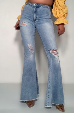 Angels Wings High Rise Flare Jeans