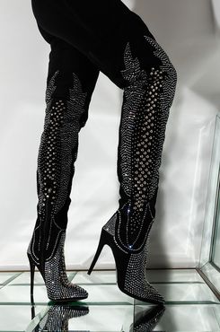 AKIRA Azalea Wang Miss Independent Stiletto Heel Thigh High Boot