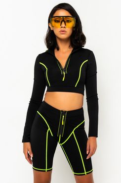 Bring It On Front Zip Crop Top