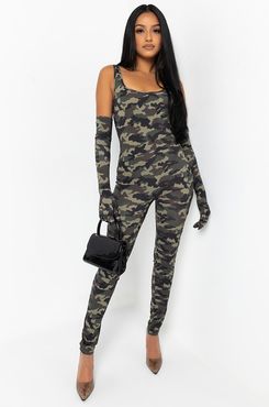 Came To Win Camo Printed Jumpsuit