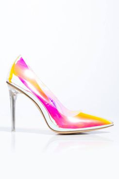 AKIRA Cape Robbin Holographic Pvc Stiletto Pump