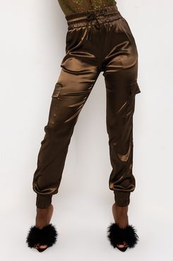Don't Give Up Satin Cargo Pants