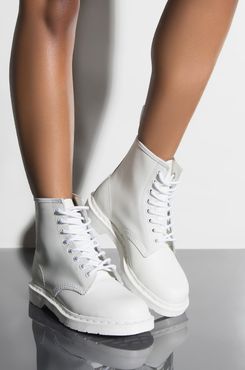 AKIRA Dr. Martens 1460 White Mono Smooth Ankle Boots