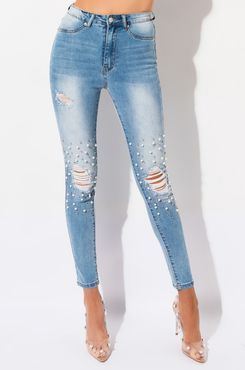 Dreams Pearls High Waisted Skinny Jeans