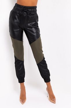 Electric Faux Leather Joggers