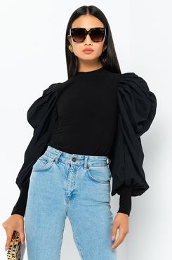 Everything In Long Puff Sleeve Knit Top