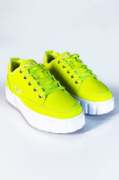 AKIRA Fila Womens Sandblast Low Reflective Creeper Sneaker In Lime