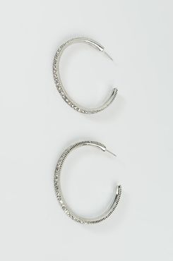 Small Rhinestone Hoop Earring