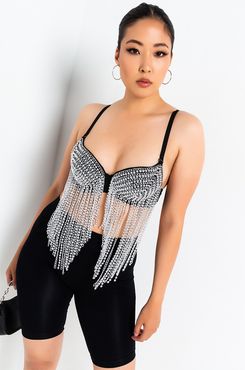 Metallica Fringe Corset Bra