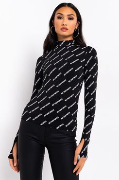 Not Today Sweetie Long Sleeve Mock Neck Blouse