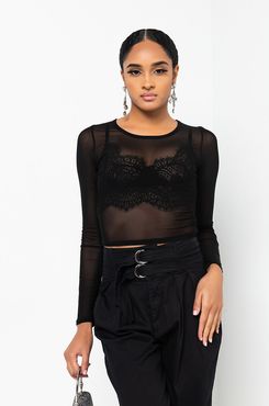 AKIRA Paxton Overachiever Long Sleeve Casual Crop Top