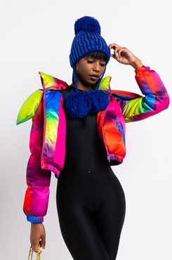 AKIRA Say Hello Ombre Hooded Puffer