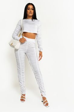 Stack It Up Ruched Long Sleeve Crop Top