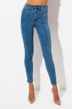 Starry Nights Rhinestone High Rise Skinny Jean