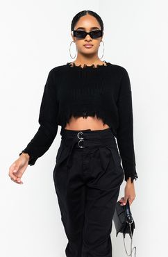 Top It All Long Sleeve Cropped Sweater