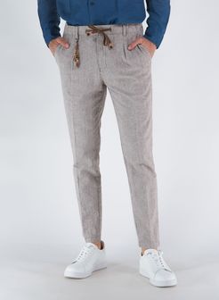 PANTALONE IN MISTO LINO