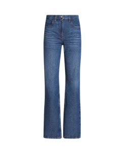 Jeans Con Ricami Sulle Tasche, Donna, Blu Navy