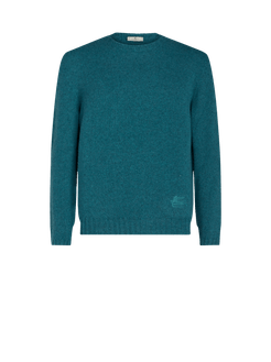 Maglia In Cashmere Con Logo, Uomo, Verde