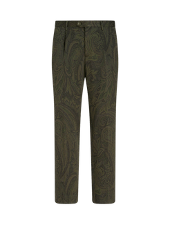 Pantaloni In Cotone Paisley Jacquard, Uomo, Grigio