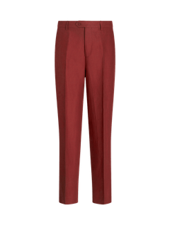 Pantaloni In Lino E Cotone, Uomo, Bordeaux