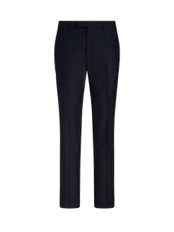 Pantaloni In Cotone E Lana Jacquard, Uomo, Blu Navy