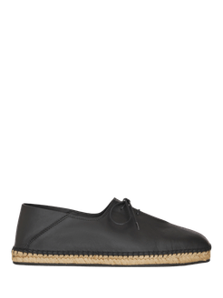 Espadrilass Lace Up In Pelle, Uomo, Nero