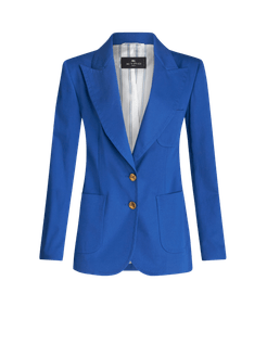 Giacca Stretch Con Bottoni Pegaso, Donna, Blu Elettrico